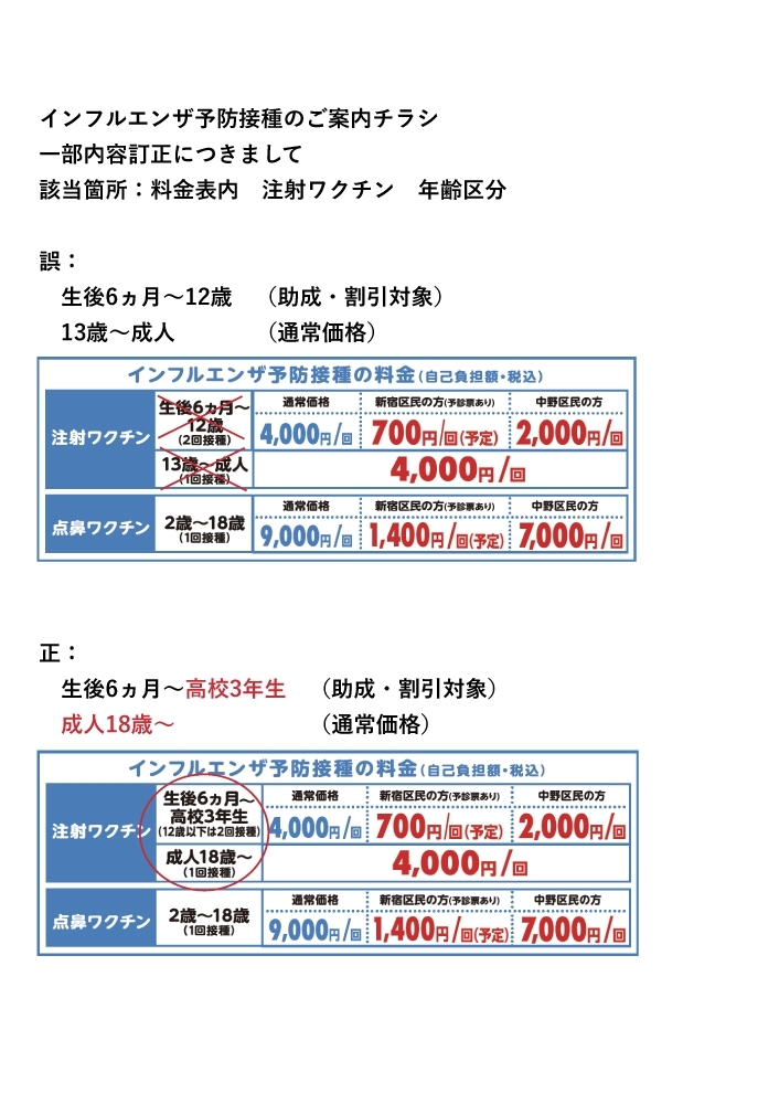 インフルエンザチラシ内容訂正_西新宿